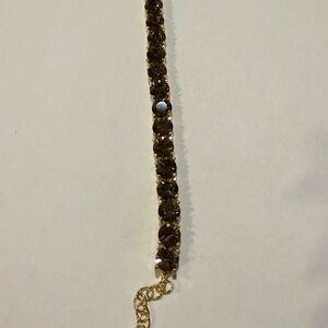 Park Lane Gold Bracelet with Smoky Brown Crystals